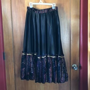 Festive Satin Circle Skirt with Sparkly Ruffle